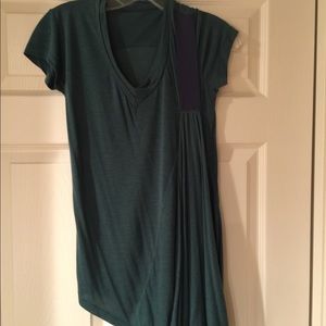 VPL GREEN DRAPED SHIRT W/NAVY BAND SIZE P RUNS BIG